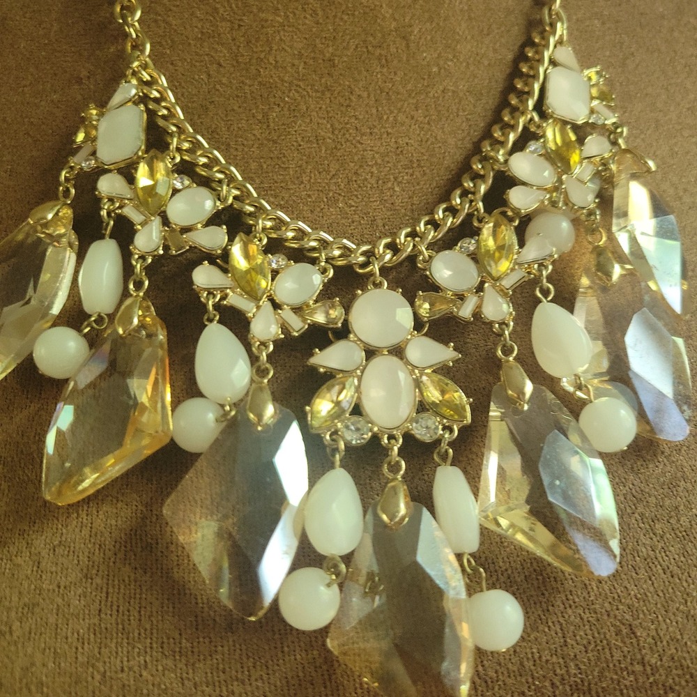 Torrid Gold Amber Stone Statement Necklace One Size Cottagecore